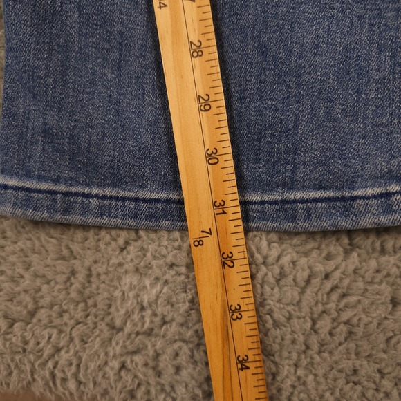 Pilcro Jeans Women 30 Blue The Icon Flare Distressed Stretch Denim Anthropologie - Picture 8 of 16